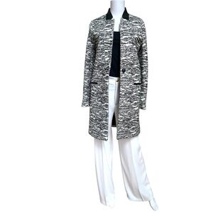 Julie Brandt cotton blend black and white textured coat, NWT, S